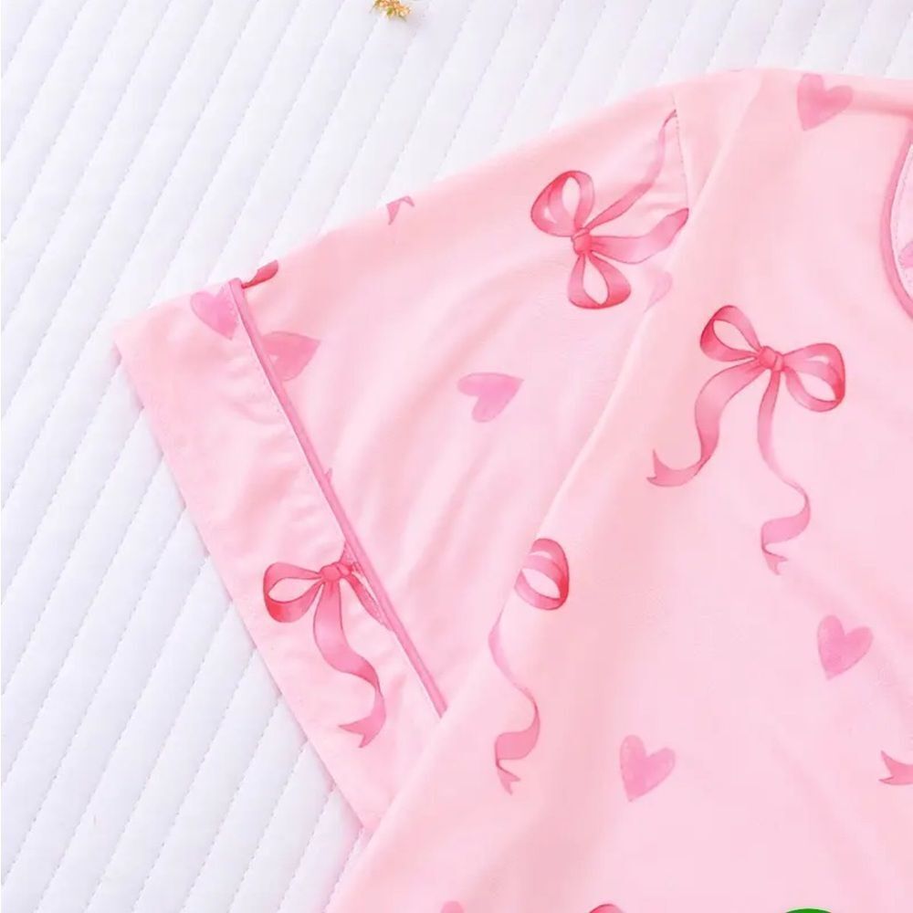 Pink Bow and Heart Pajama Set - Picture 2 of 4